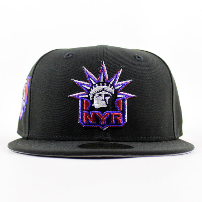 New York Rangers 85TH Anniversary New Era 59Fifty Fitted Hat (Black Gray Under brim)