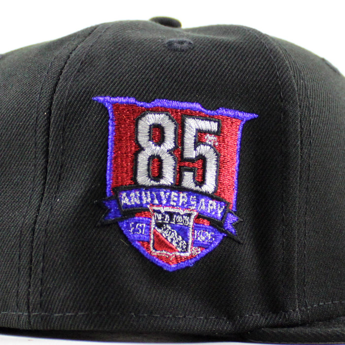 New York Rangers 85TH Anniversary New Era 59Fifty Fitted Hat (Black Gray Under brim)