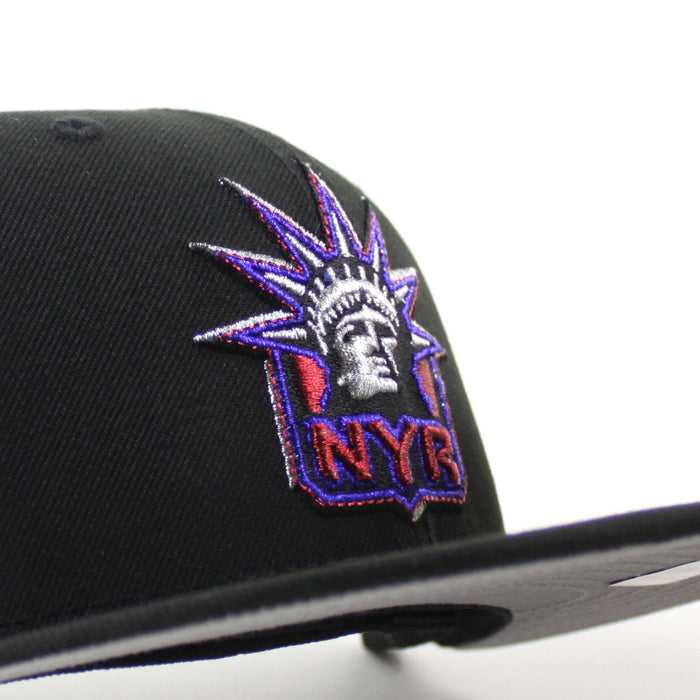 New York Rangers 85TH Anniversary New Era 59Fifty Fitted Hat (Black Gray Under brim)