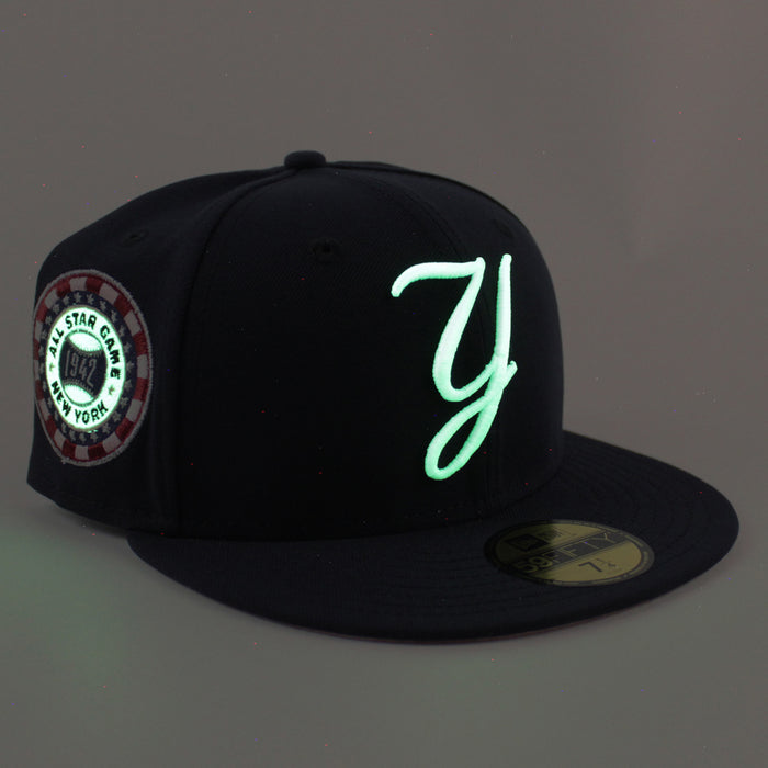 New York Yankees 1942 All Star Game Poker Chip Patch New Era 59Fifty Fitted Hat (Navy Pink Under Brim)
