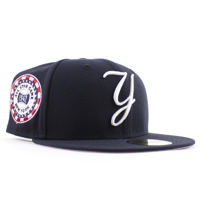 New York Yankees 1942 All Star Game Poker Chip Patch New Era 59Fifty Fitted Hat (Navy Pink Under Brim)