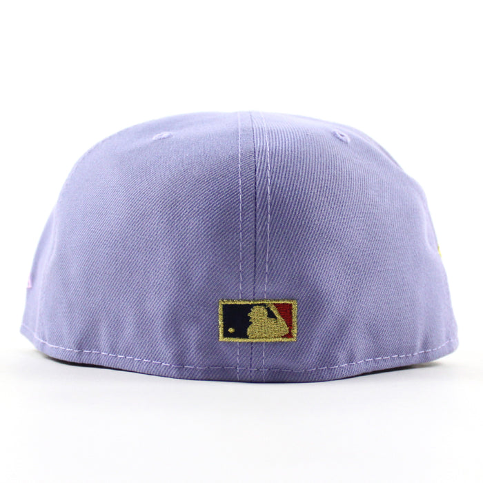 New York Yankees 1999 World Series Game New Era 59Fifty Fitted Hat (Lavender Navy Gray Under Brim)