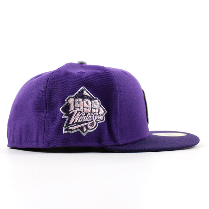 New York Yankees 1999 World Series New Era 59Fifty Fitted Hat (Deep Purple Gray Under Brim)