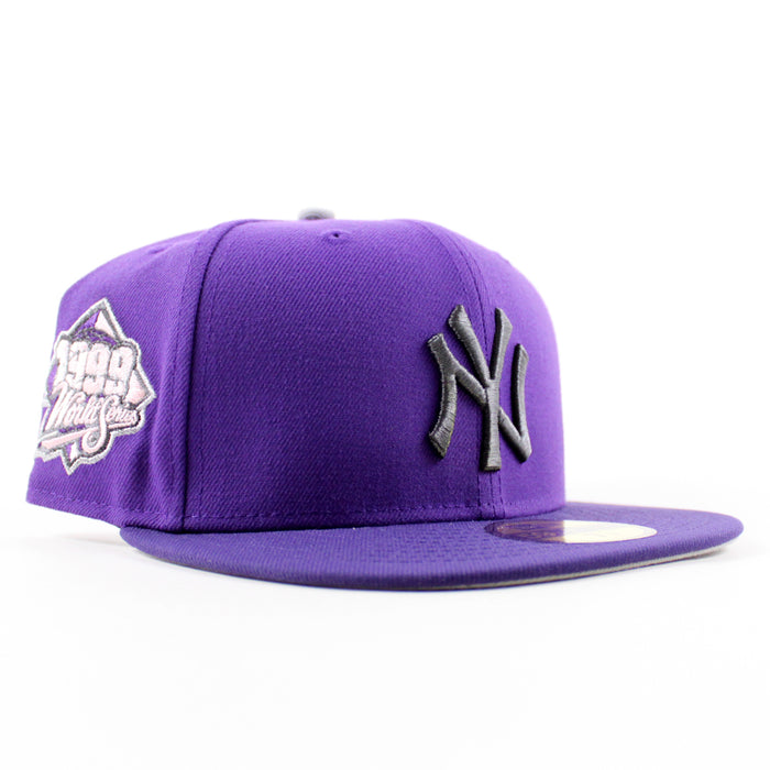 New York Yankees 1999 World Series New Era 59Fifty Fitted Hat (Deep Purple Gray Under Brim)