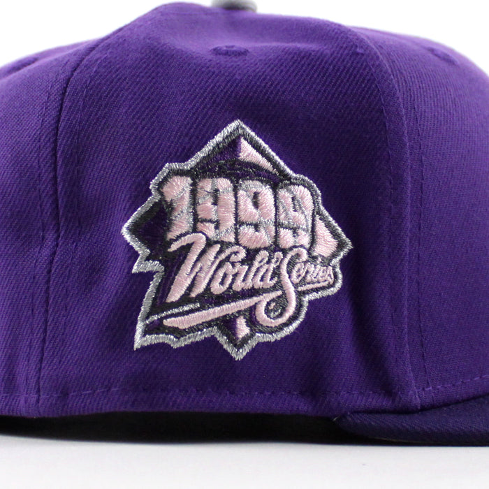 New York Yankees 1999 World Series New Era 59Fifty Fitted Hat (Deep Purple Gray Under Brim)