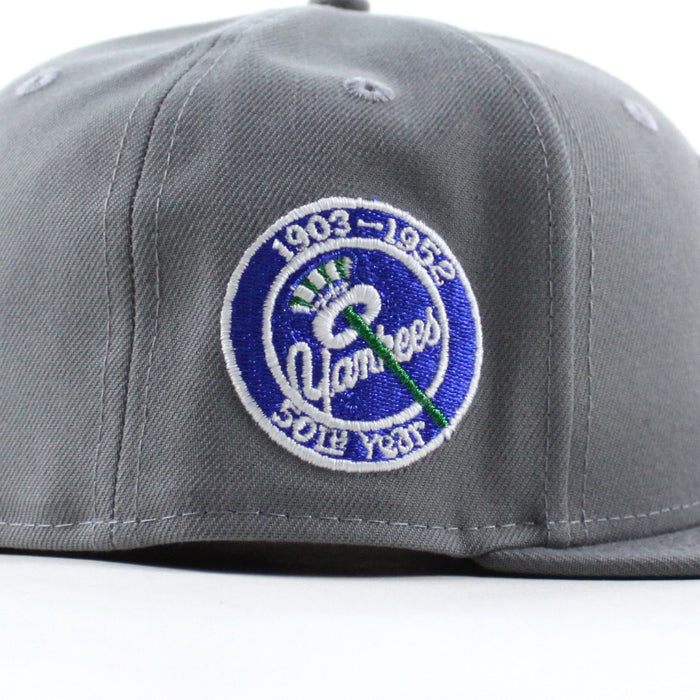 New York Yankees 50th Anniversary New Era 59Fifty Fitted Hat (Storm Gray Green Under Brim)