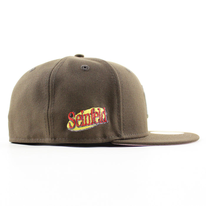 New York YANKEES SEINFELD New Era 59Fifty Fitted Hat (Walnut Brown Pink Under Brim)