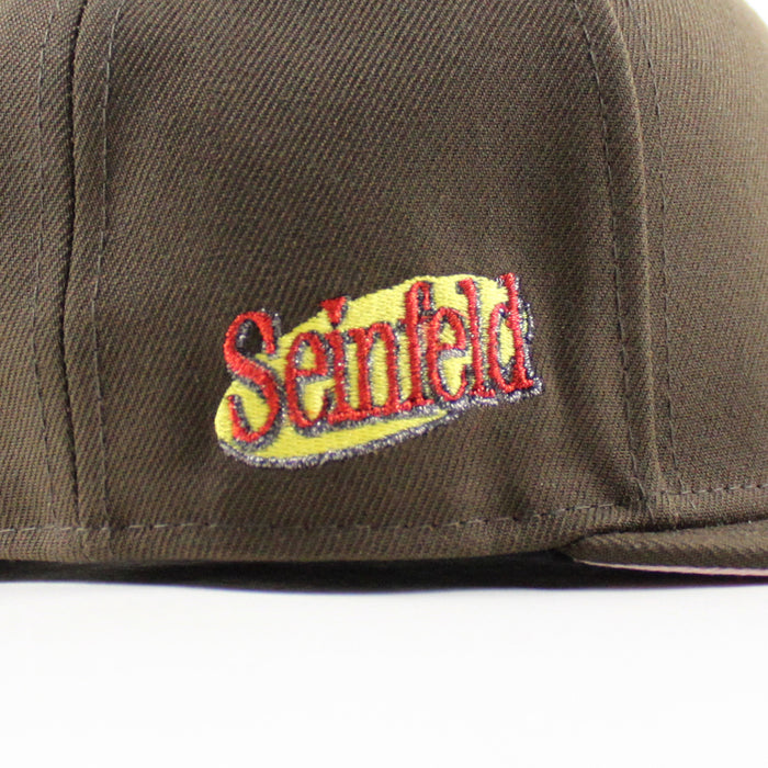 New York YANKEES SEINFELD New Era 59Fifty Fitted Hat (Walnut Brown Pink Under Brim)