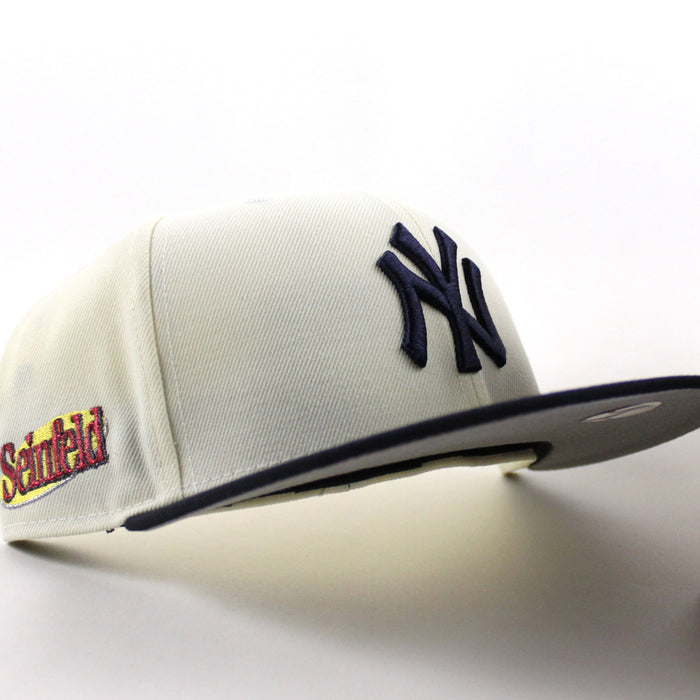 New York Yankees x SEINFELD New Era 59Fifty Fitted Hat (Chrome White Navy Gray Under Brim)