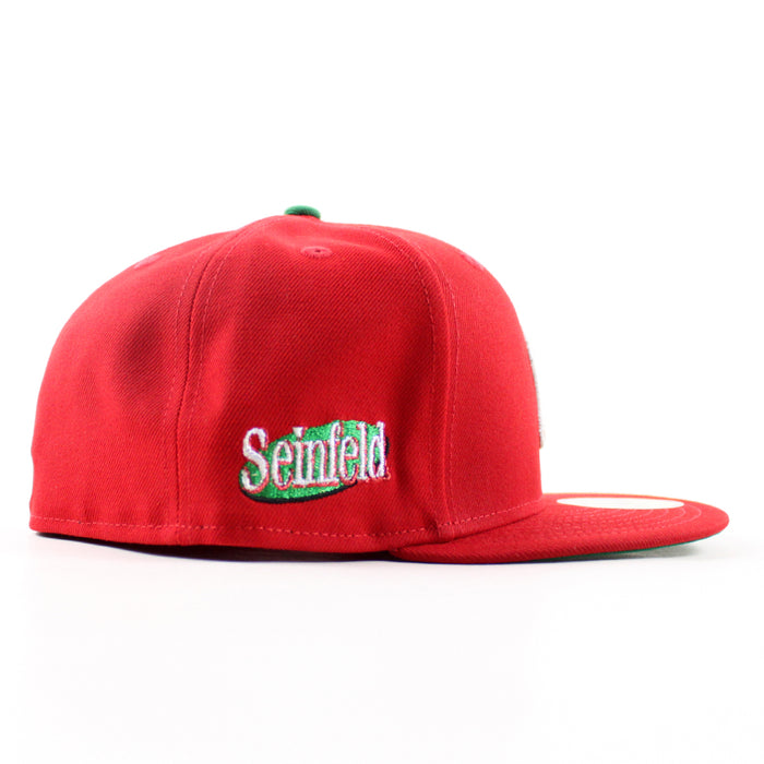 New York Yankees x SEINFELD New Era 59Fifty Fitted Hat (Scarlet Red Green Under Brim)
