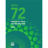 Green cover of 2016 NFPA 72 National Fire Alarm and Signaling Code book with circular pattern design