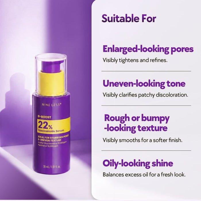 Nineless B-Boost 22% Niacinamide Serum 30ml سيروم ناينليس بي-بوست 22% نياسيناميد - Princess Cosmetics Qatar