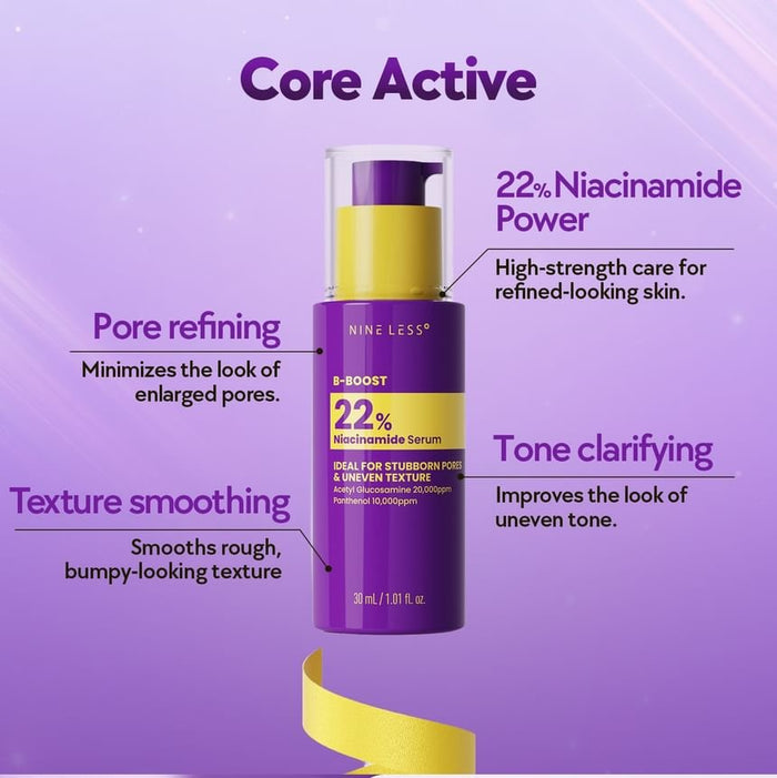 Nineless B-Boost 22% Niacinamide Serum 30ml سيروم ناينليس بي-بوست 22% نياسيناميد - Princess Cosmetics Qatar