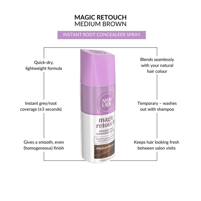 NishLady Root Spray Medium Brown - 100 ML