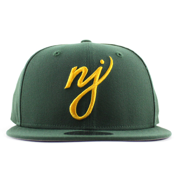 NJ New Era 9Fifty Snapback Hat (Mountain Green Gray Under Brim)