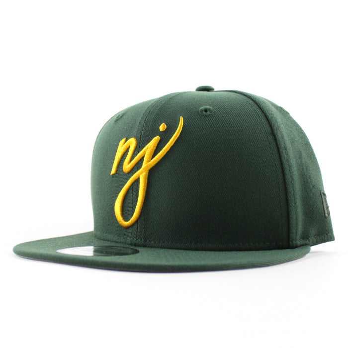 NJ New Era 9Fifty Snapback Hat (Mountain Green Gray Under Brim)