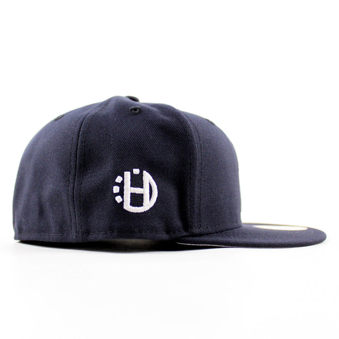 NJ Script Halftime Patch New Era 59Fifty Fitted Hat (Navy Gray Under Brim)