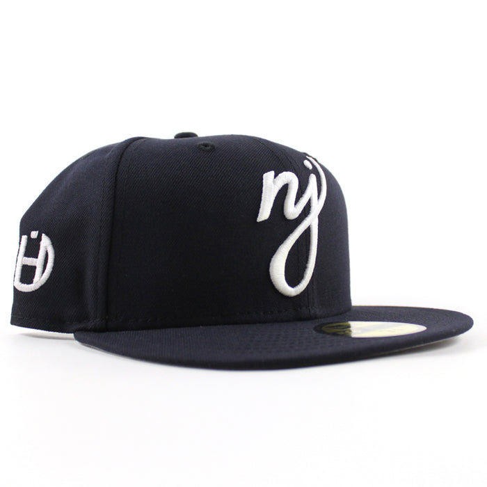 NJ Script Halftime Patch New Era 59Fifty Fitted Hat (Navy Gray Under Brim)
