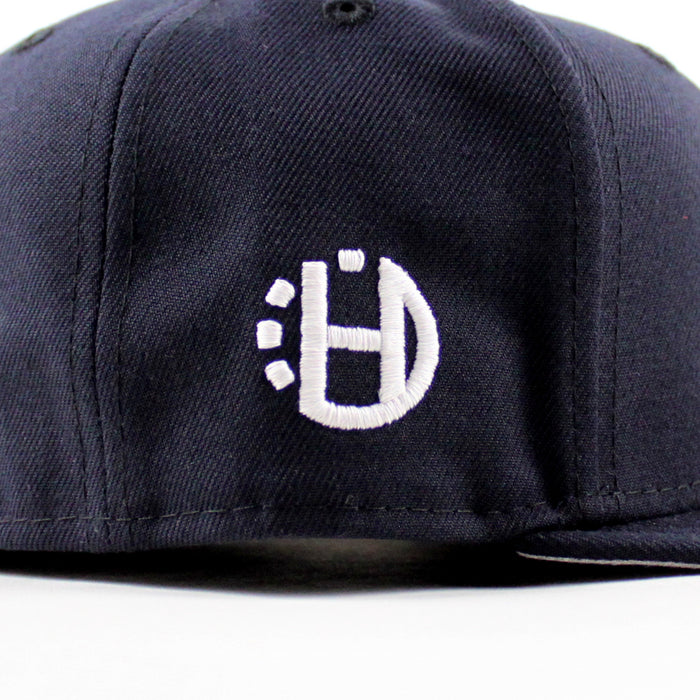 NJ Script Halftime Patch New Era 59Fifty Fitted Hat (Navy Gray Under Brim)