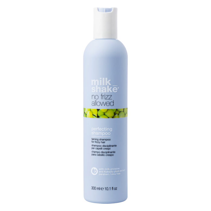 milk_shake no frizz allowed hair care product bottle on a white background
