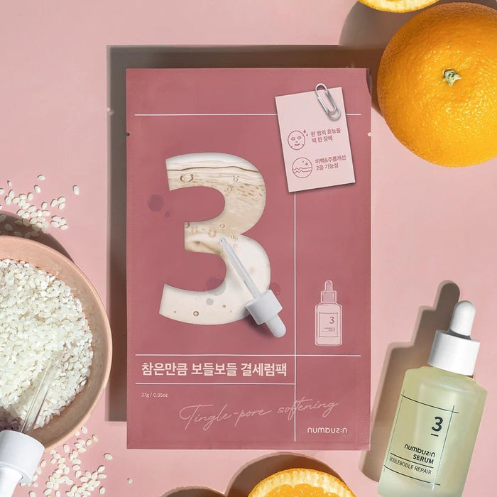 Numbuzin No.3 Tingle - Pore Softening Sheet Mask - Pack of 4 - Beauty Tribe