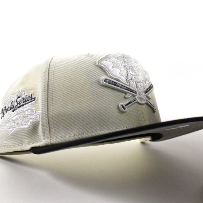 Oakland Athletics 1989 World Series New Era 59Fifty Fitted Hat (Chrome White Black Gray Under Brim)