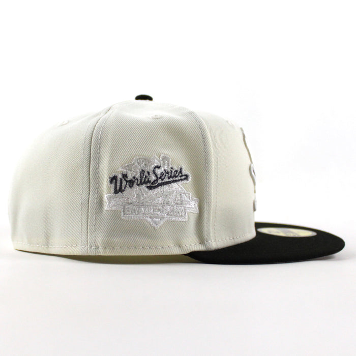 Oakland Athletics 1989 World Series New Era 59Fifty Fitted Hat (Chrome White Black Gray Under Brim)