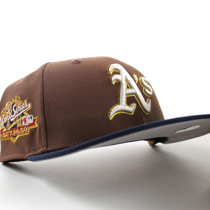 Oakland Athletics Battle Of The Bay 1989 World Series New Era 59Fifty Fitted Hat (Tiramisu Navy Gray Under Brim)