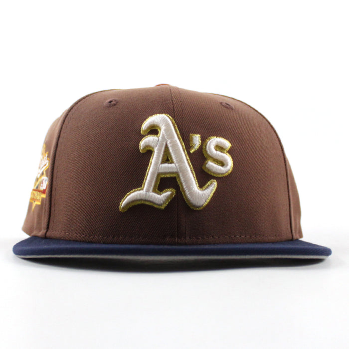 Oakland Athletics Battle Of The Bay 1989 World Series New Era 59Fifty Fitted Hat (Tiramisu Navy Gray Under Brim)
