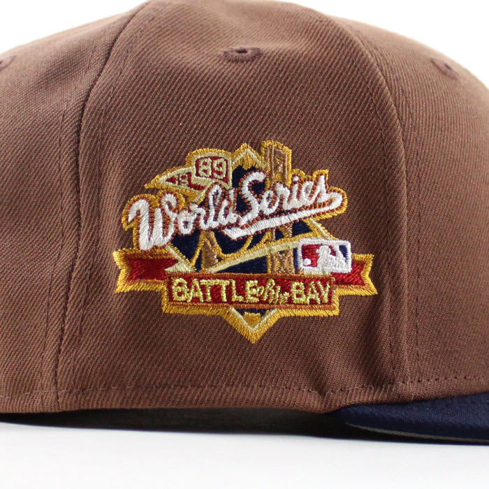 Oakland Athletics Battle Of The Bay 1989 World Series New Era 59Fifty Fitted Hat (Tiramisu Navy Gray Under Brim)