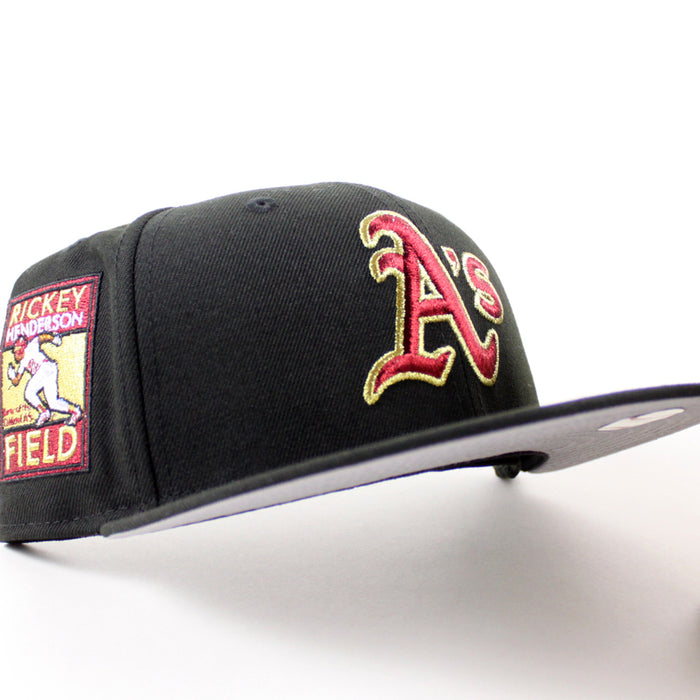 Oakland Athletics Ricky Henderson New Era 59Fifty Fitted Hat (Black Gray Under Brim)