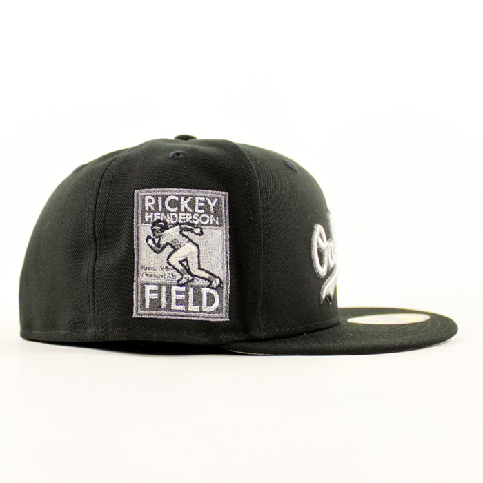 Oakland Athletics Ricky Henderson New Era 59Fifty Fitted Hat (Black Gray Under Brim)
