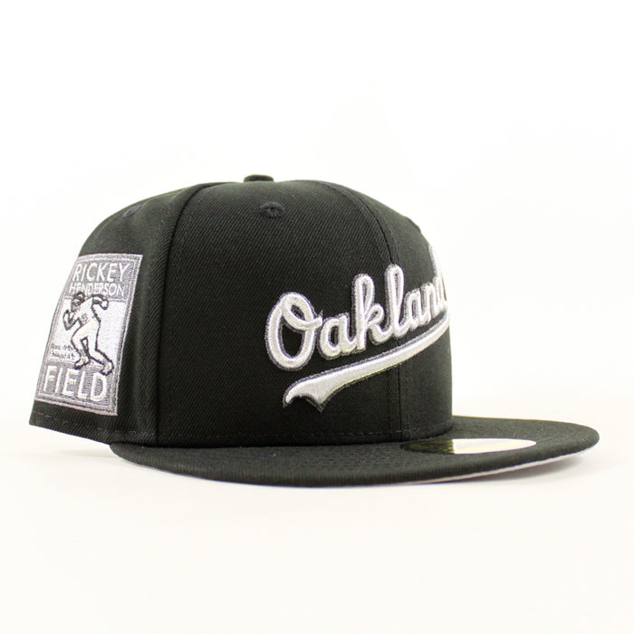Oakland Athletics Ricky Henderson New Era 59Fifty Fitted Hat (Black Gray Under Brim)