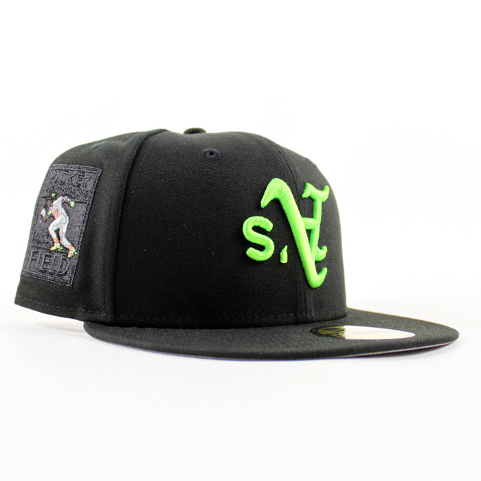 Oakland Athletics Ricky Henderson New Era 59Fifty Fitted Hat (Black Gray Under Brim)