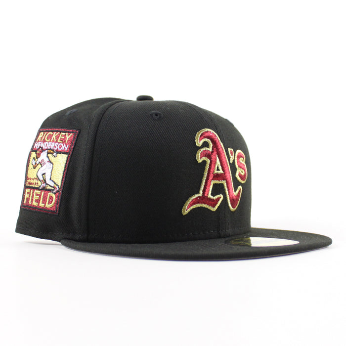 Oakland Athletics Ricky Henderson New Era 59Fifty Fitted Hat (Black Gray Under Brim)