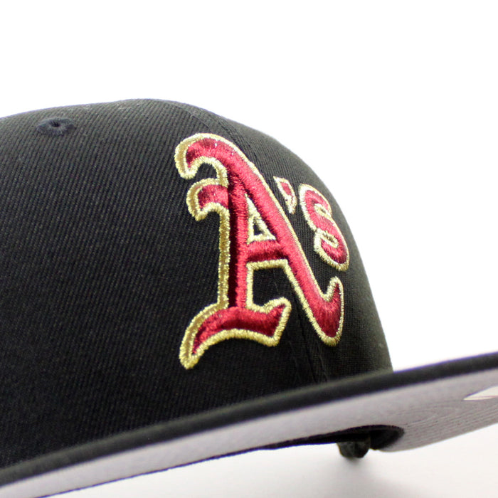 Oakland Athletics Ricky Henderson New Era 59Fifty Fitted Hat (Black Gray Under Brim)