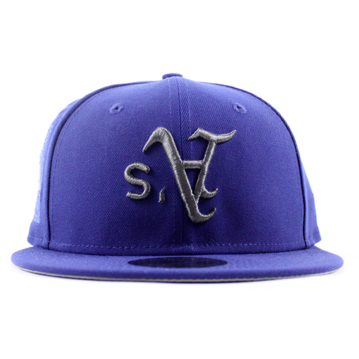 Oakland Athletics Ricky Henderson New Era 59Fifty Fitted Hat (Dark Royal Blue Gray Under Brim)
