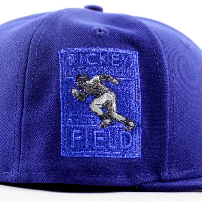 Oakland Athletics Ricky Henderson New Era 59Fifty Fitted Hat (Dark Royal Blue Gray Under Brim)