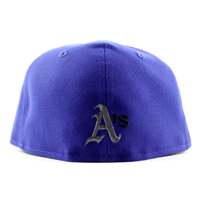 Oakland Athletics Ricky Henderson New Era 59Fifty Fitted Hat (Dark Royal Blue Gray Under Brim)
