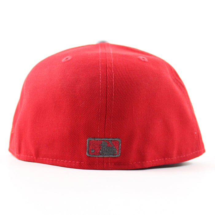 Oakland Athletics Ricky Henderson New Era 59Fifty Fitted Hat (Scarlet Red Gray Under Brim)