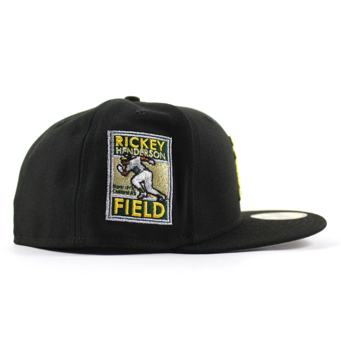 Oakland Athletics Ricky Henderson Oakland Patch New Era 59Fifty Fitted Hat (Black Gray Under Brim)