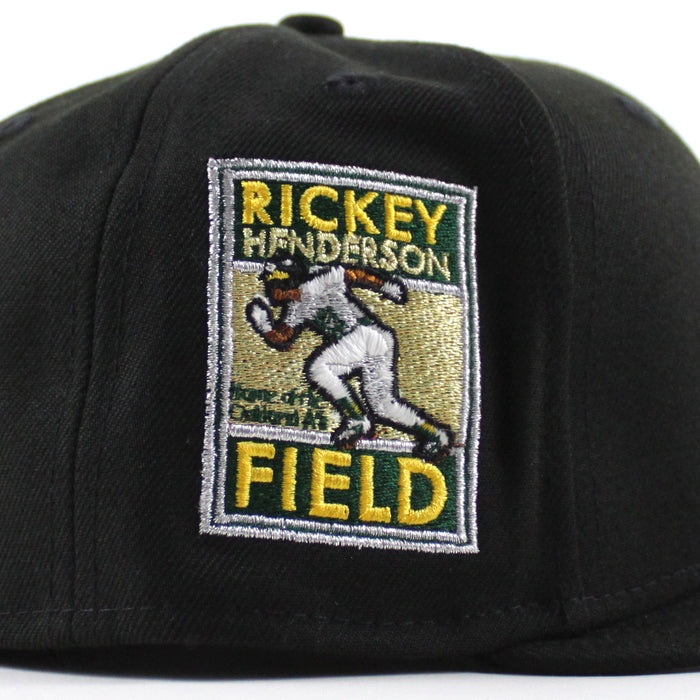 Oakland Athletics Ricky Henderson Oakland Patch New Era 59Fifty Fitted Hat (Black Gray Under Brim)