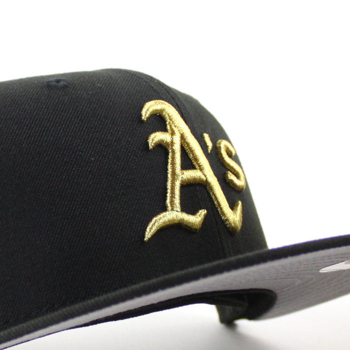 Oakland Athletics Ricky Henderson Oakland Patch New Era 59Fifty Fitted Hat (Black Gray Under Brim)