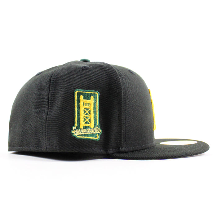 Oakland Athletics Sacramento Patch New Era 59Fifty Fitted Hat (Black Gray Under Brim)