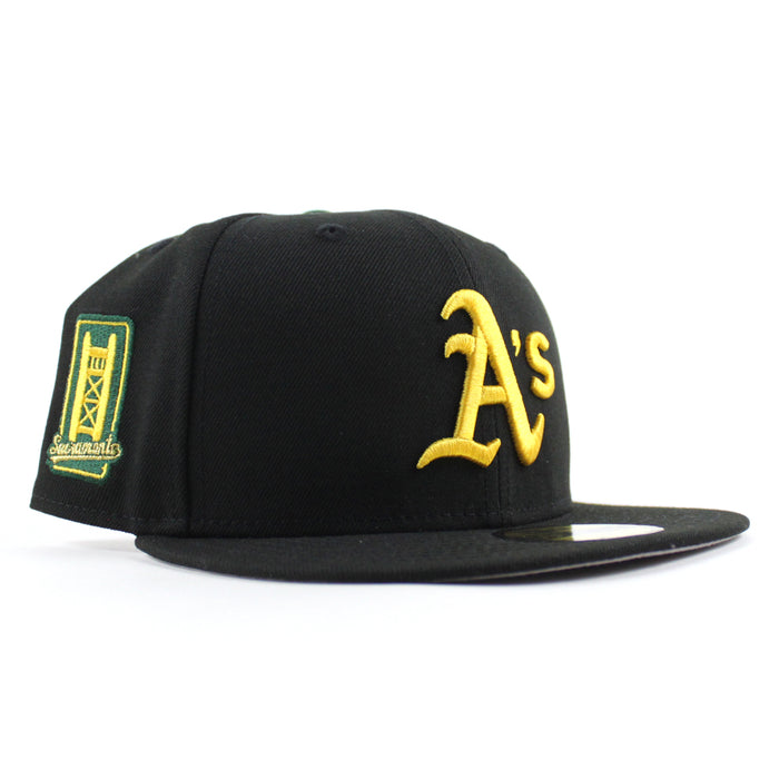 Oakland Athletics Sacramento Patch New Era 59Fifty Fitted Hat (Black Gray Under Brim)