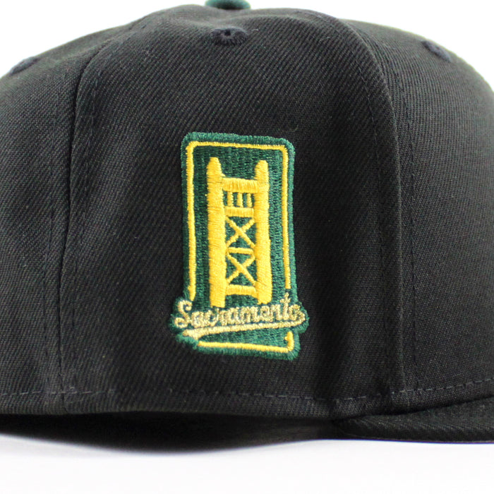 Oakland Athletics Sacramento Patch New Era 59Fifty Fitted Hat (Black Gray Under Brim)