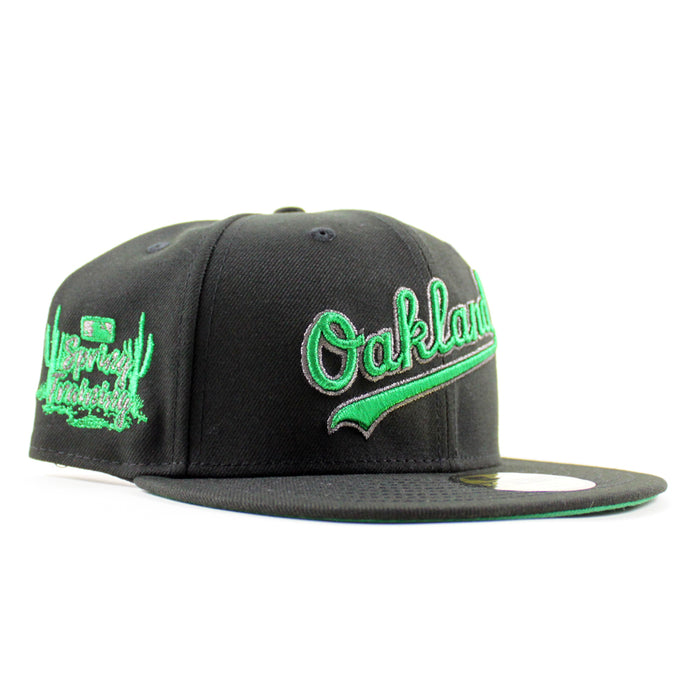 Oakland Athletics Spring Training New Era 59Fifty Fitted Hat (Black Green Under Brim)