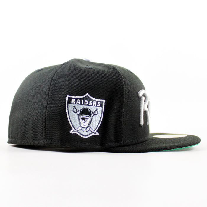 Oakland Raiders Pirate Patch New Era 59Fifty Fitted Hat (Black Green Under Brim)