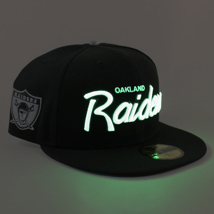Oakland Raiders Pirate Patch New Era 59Fifty Fitted Hat (Black Green Under Brim)