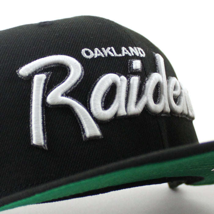 Oakland Raiders Pirate Patch New Era 59Fifty Fitted Hat (Black Green Under Brim)